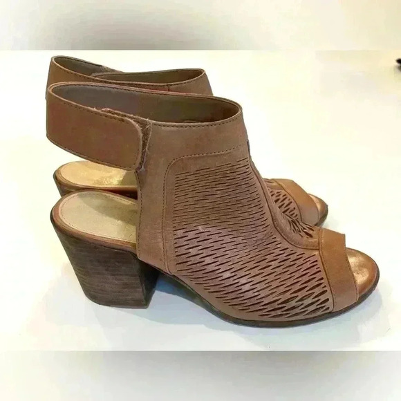 Vince camuto lavette brown sling back block heel sandal brown leather - 8M - Picture 5 of 6